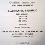 Parker Hannifin Accumulator 1356-583314, 1356-583315, 1356-583317 Ohc Manual. Fixed Price $80.04.