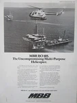 10/1972 Pub Mbb Helicopter BO105 Offshore North Sea Oil Ad. Fixed Price $11.63.