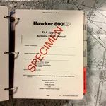 Hawker 800XP Faa Approved Airplane Flight Manual. Fixed Price $45.00.