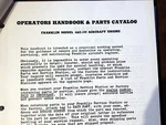 Franklin 4AC-199 Operator Service Parts & Overhaul Manual. Fixed Price $79.39.