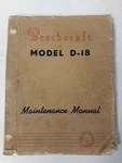 Beechcraft Model D18 Maintenance Manual 404-180155 1955 Original. Fixed Price $55.20.