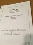 Ametek ST-502H Pressure Transmitter Service & Parts Manual. Fixed Price $87.93.