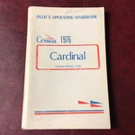 1976 Cessna Cardinal Model 177B Airplane Aircraft Owners Manual Operating Book. Fixed Price $37.75.