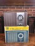 Broadmoor Solid State Am Fm Vintage Portable Radio & Box Powers On Model 1403. Fixed Price $44.79.