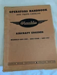 Wwii Franklin Aircraft 4AC-150 Engines Operators Handbook & Parts Catalog. Fixed Price $29.99.