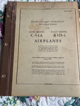 Douglas C-54A Rare Original WW2 Pilot Flight Manual. Fixed Price $99.00.