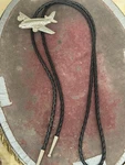 Vintage Airplane Bolo Tie Jet Slide Black Braided Cord Western Aviation. Fixed Price $29.99.