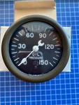 New Nos Vintage Stewart Warner Oil Pressure Crescent Pointer Brass Bezel 2 5/8. Fixed Price $65.00.