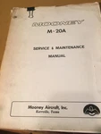 Original Mooney M-20A Service & Maintenance Manual. Fixed Price $131.44.