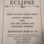 Eclipse Type LV-180 & VV-180 Generators Maintenance Booklet. Fixed Price $95.36.