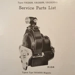 Scintilla VAG9-DR, & VAG9-DFR-5 Parts Booklet. Fixed Price $107.16.