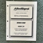 Bendix/king Kma 24 Audio Panel/marker Beacon Receiver Install Manual. Fixed Price $45.00.