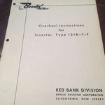 Bendix 1518-1-F Inverter Overhaul & Parts Manual. Fixed Price $83.72.