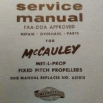 Mccauley Met-l-prop Fixed Pitch Propellers Service Parts Manual. Fixed Price $95.24.
