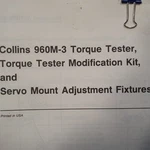 Collins 960M-3 Torque Tester Instructions Guide. Fixed Price $69.23.