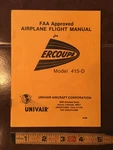 Ercoupe Model 415-D Airplane Flight Manual. Fixed Price $37.80.