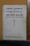 1958 Piper Apache Owner's Handbook Model PA-23-160 Aircraft Manual. Fixed Price $10.00.