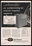 1958 Garrett Airesearch Conditioning Unit Missile Support Systems Print Ad. Fixed Price $17.95.