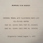 Stewart-warner Southwind Heater 10544B, 10544A Overhaul & Parts Manual. Fixed Price $105.32.
