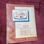 Original 1967 Cessna Aircraft Model 310L Service Manual. Fixed Price $50.00.