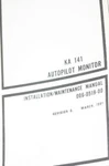 Bendix King KA141 Autopilot Monitor Install/maintenance Manual 006-0519-00. Fixed Price $150.00.