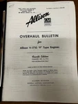 Allison Overhaul Bulletin For V-1710 "f" Type Engines Reprint. Fixed Price $62.00.