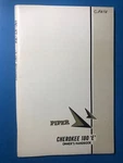 Piper Owner's Manual Cherokee 180 "e". Fixed Price $25.00.
