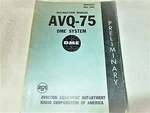 Instruction Manual AVQ-75 Dme System Aviation Rca Huge Foldouts Present 1965. Fixed Price $145.00.
