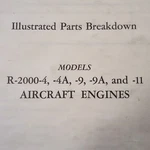 Original 1961 Pratt & Whitney Twin Wasp R-2000-4/4A/9/9A/11 Parts Manual. Fixed Price $116.34.